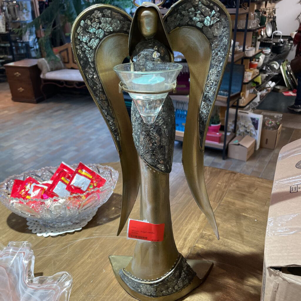 Mosaic Angel candle holder