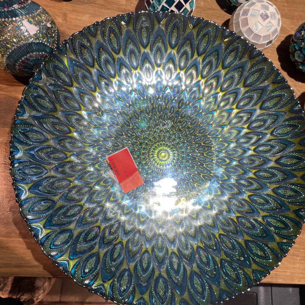Large Peacock feather bowl