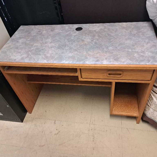 Wooden Computer Desk W/Grey/Multi Colour Top