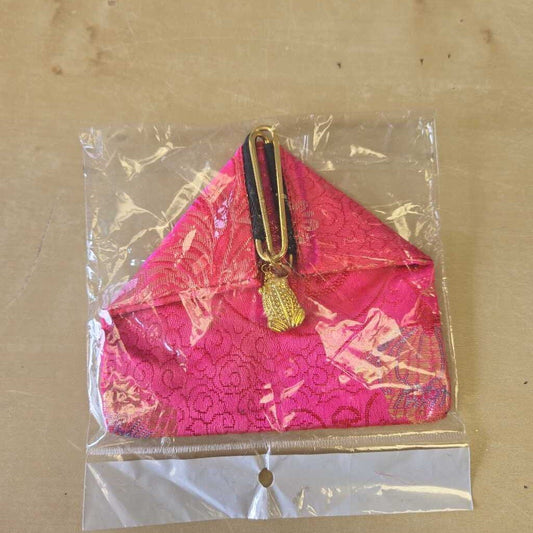 Pink & Gold With Frog Button Change Pouch