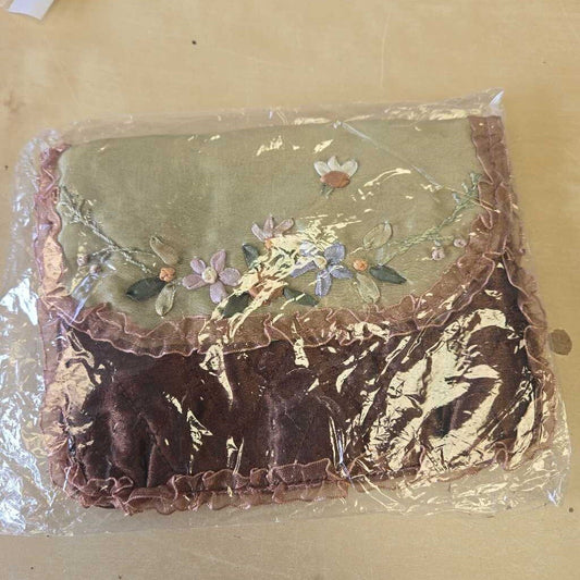 Brown Wallet With Flower Details
