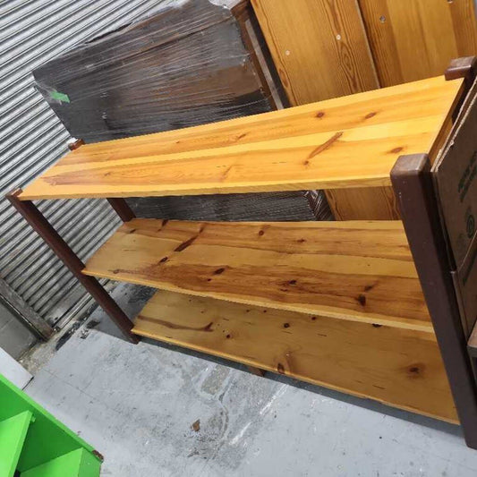 3 Tier Rustic Stain Wooden Shelf