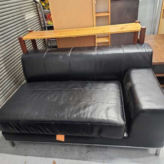 Black Leather Lounger Couch