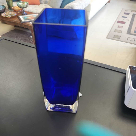 Cobalt Blue Square Vase