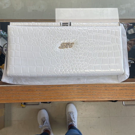 Fifth Avenue Collection Faux Leather White Clutch