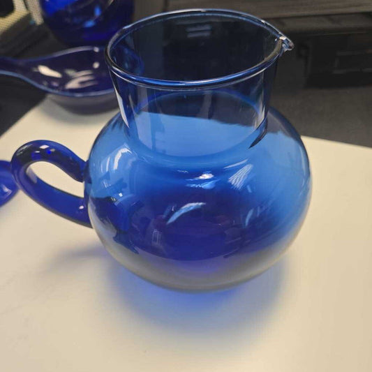 Blue Glass Pitcher