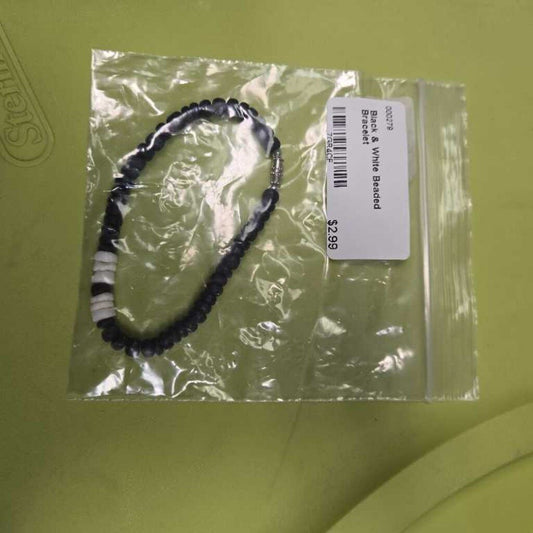 Black & White Beaded Bracelet