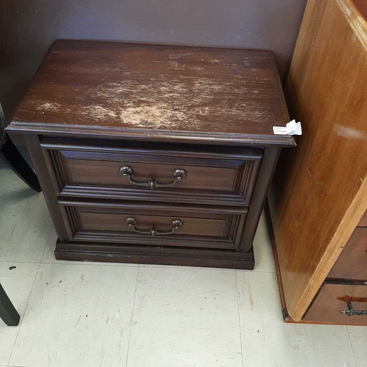 Dark Brown 2 Drawer Nightstand