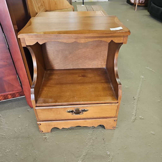 Small Brown Single Drawer Wooden Cabinet
