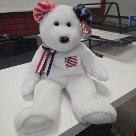 Ty Beanie Buddy "America The White Bear"