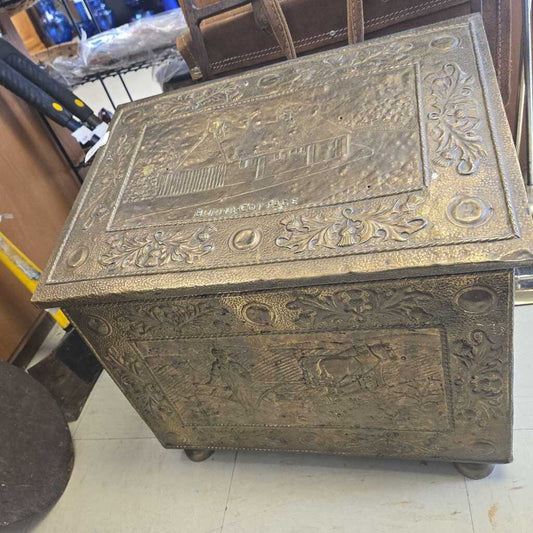 Embossed Brass Log Box