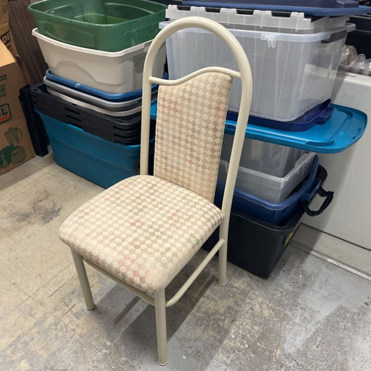 Checkered Beige Dining Chair