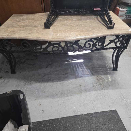 Wrought Iron & Marble Table
