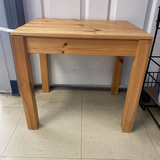 Wood Side Table/Backless Chair