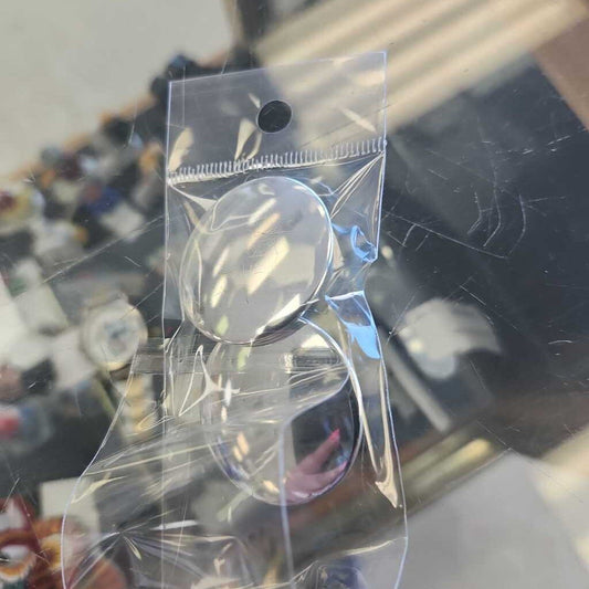 Silver Button Earrings