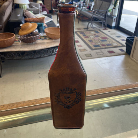 Vintage Leather Wrapped Bottle
