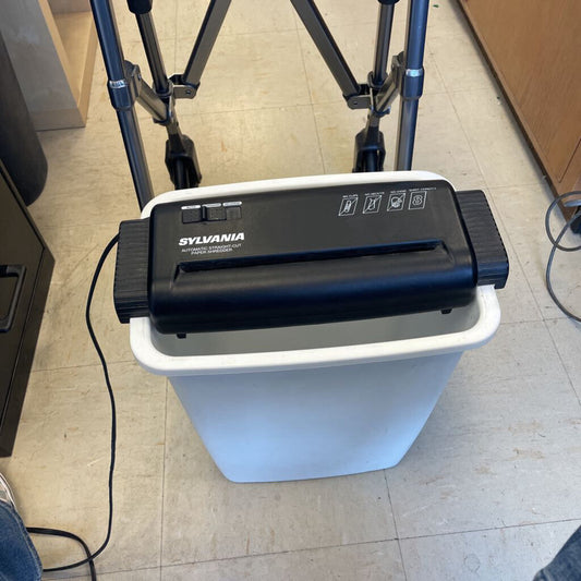 Sylvania Automatic Straight-Cut Paper Shredder and Bin (Tested)