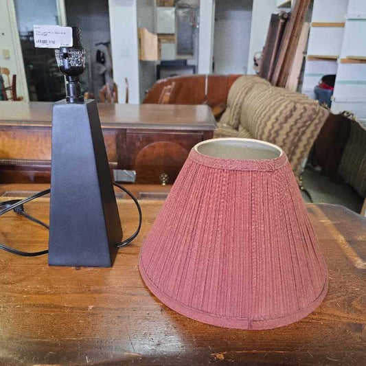Table Lamp-Black Base With Pink Shade