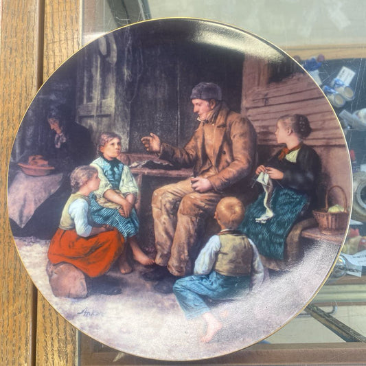 Anker Collector Plate "Grandfather Tells A Story" Suisse Langenthal 1986