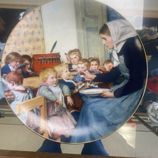 Anker Collector Plate "Lady Feeding Children At Day Nursery" 1987