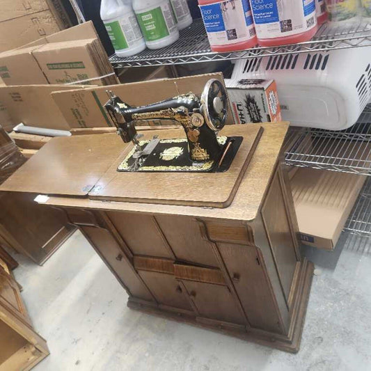 Antique Singer Sewing Machine Table -Not Tested