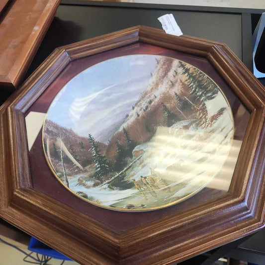 Quebec Winter Framed Picture Plate
