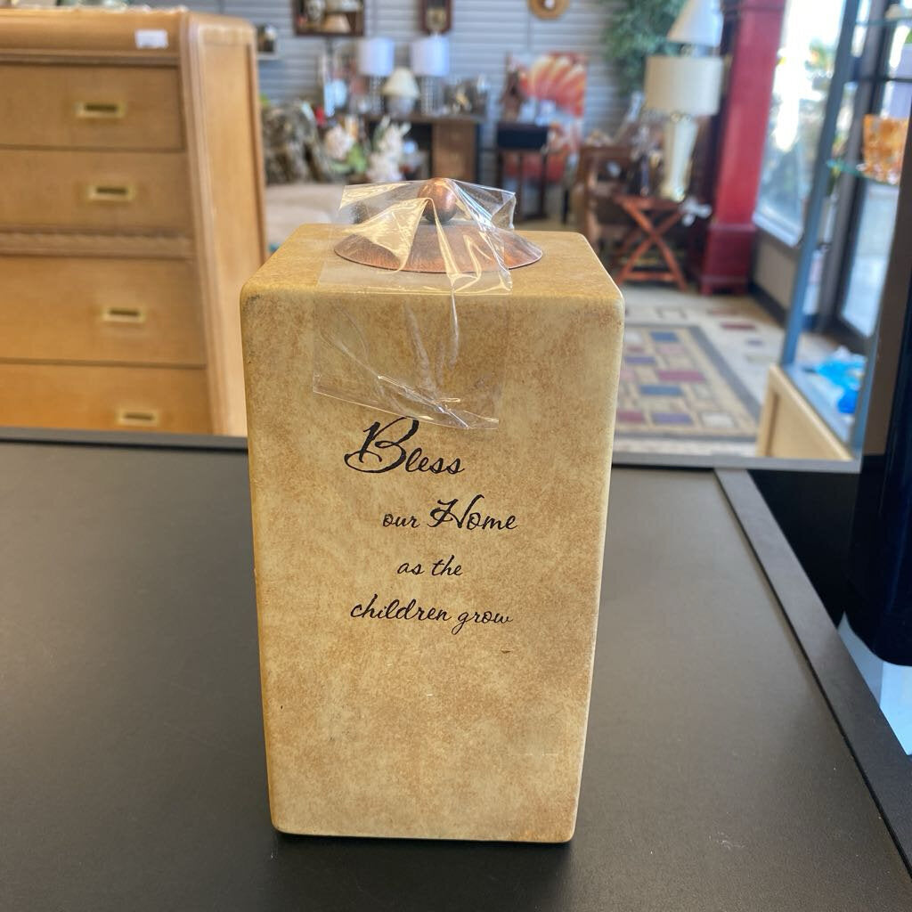 Bless Our Home Candle Holder With Lid