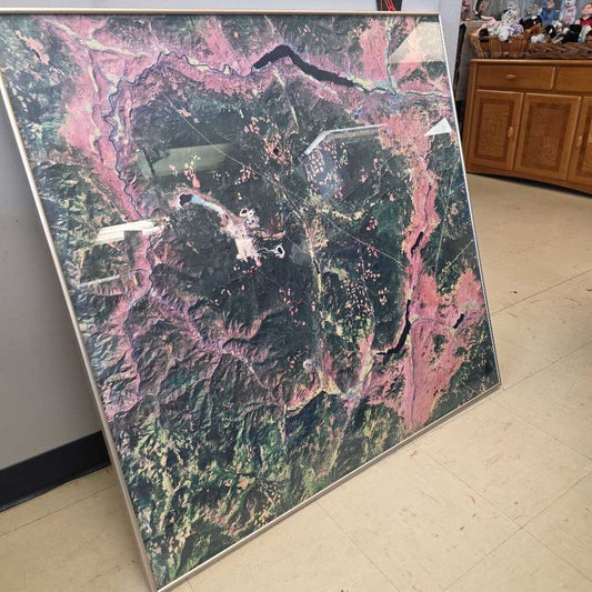 Large Framed Aerial Map