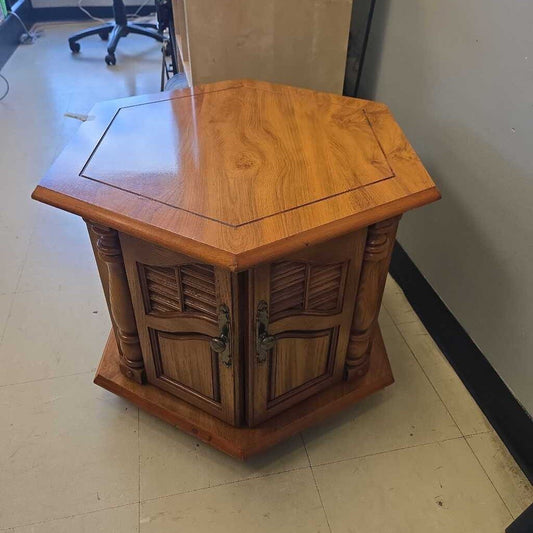 Two Cabinet Hexagon Side Table