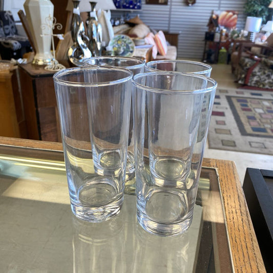 Set of 4 Clear Glass Tumblers