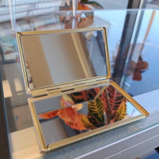 Gold Tone Make Up Mirror