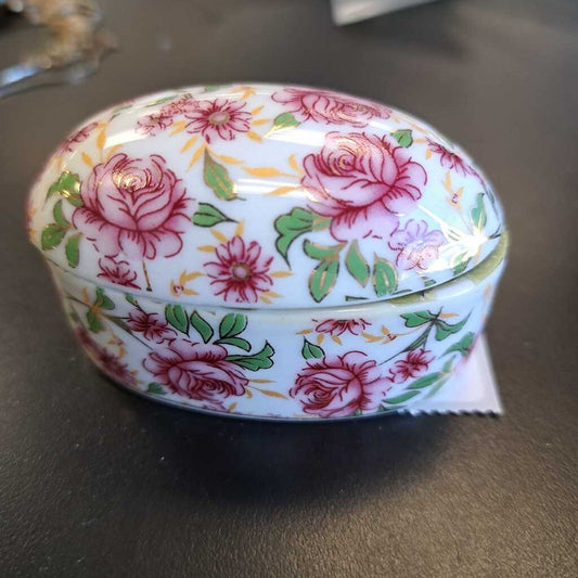 Small Rose Design Ceramic Jewelry Box