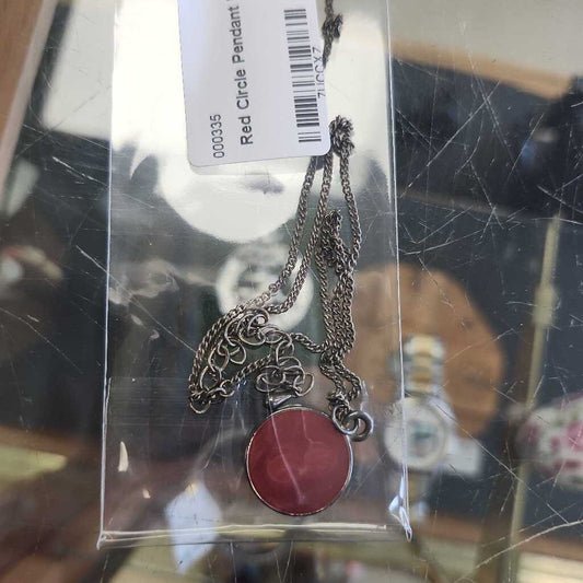 Red Circle Pendant Necklace