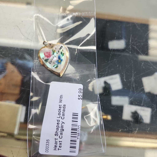 Heart Shaped Locket With Text Calgary Canada