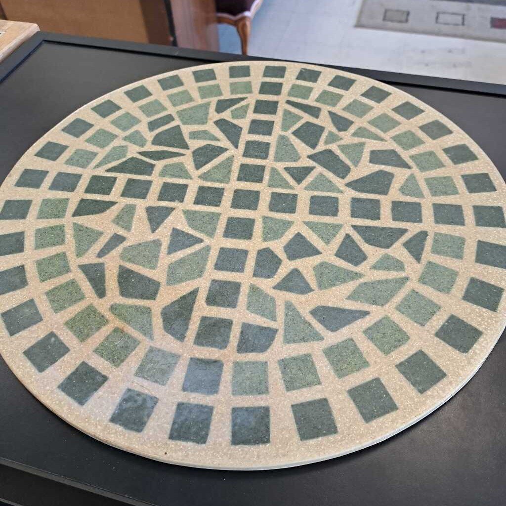 2 tone Green And Tan Small Bistro Table Top