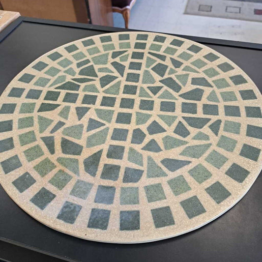 2 tone Green And Tan Small Bistro Table Top