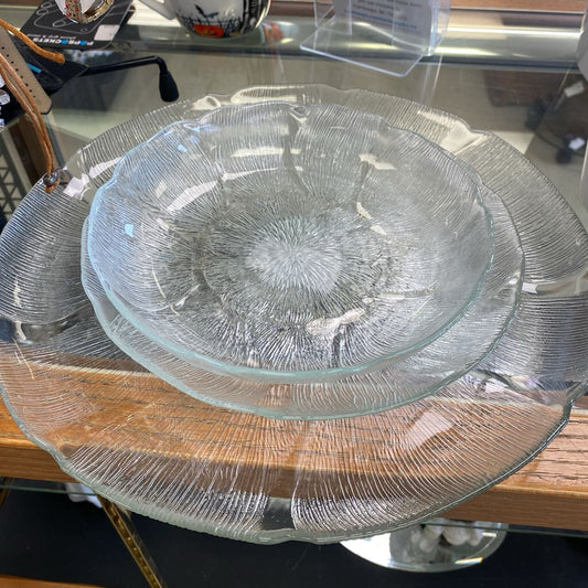 Arcoroc France Art Glass Sunflower 3 Piece Bowl Set