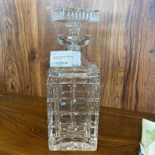 Vintage Crystal Decanter Square Cut