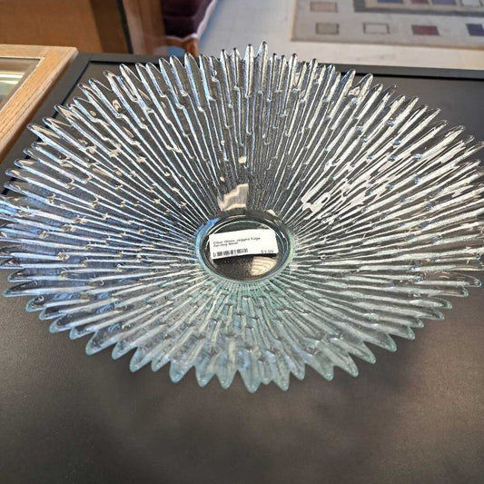 Clear Glass Jagged Edge Serving Bowl