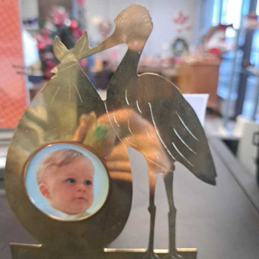 Brass Stork Picture Frame