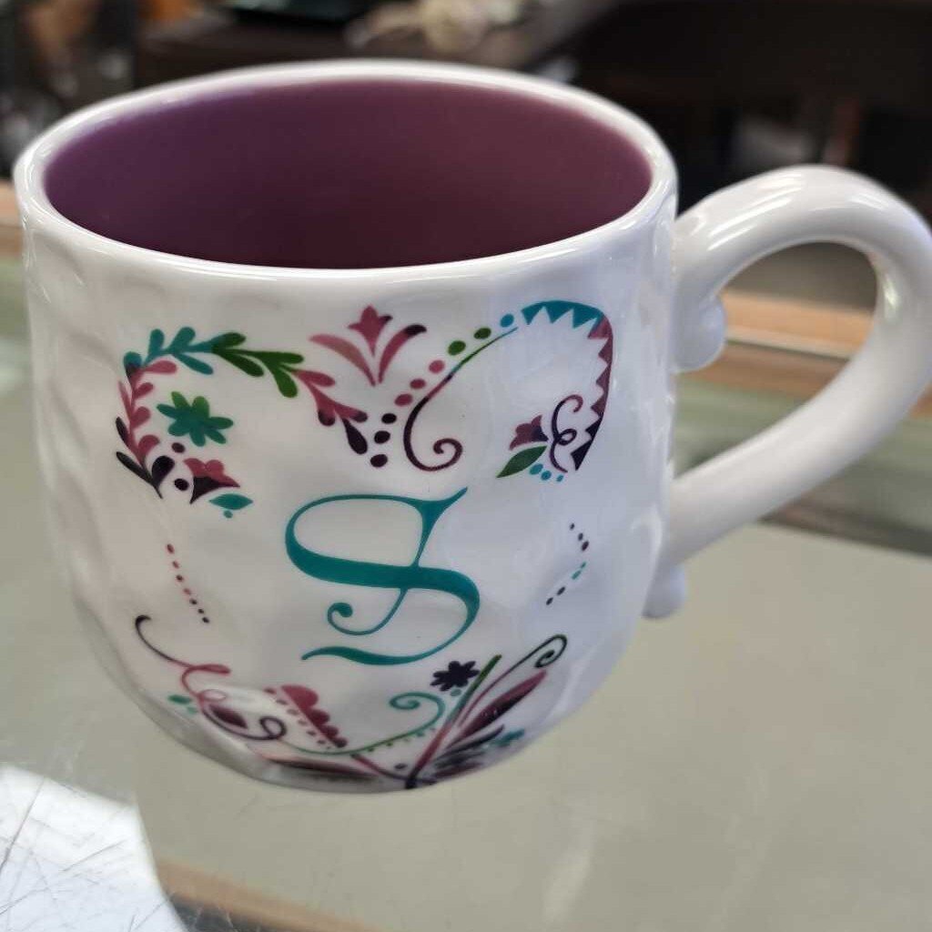S Floral design Mug