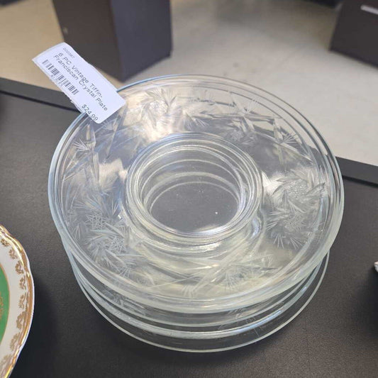 6 PC Vintage Tiffin-Franciscan Crystal Plate