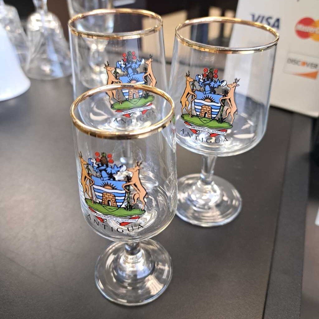 Set Of 3 Antigua Glasses