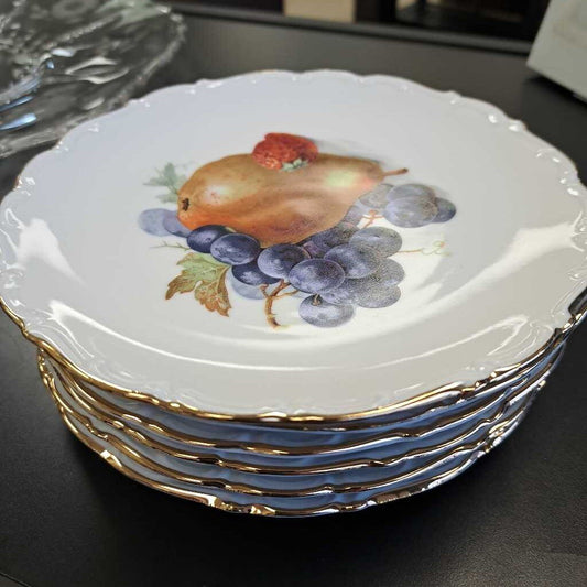 Set Of 6 Vintage Bavaria Schumann Arzberg Plates Fruit Design