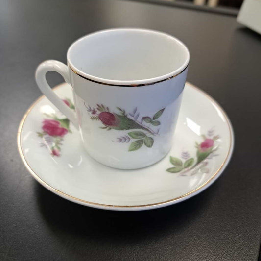 Rose Bud Design Mini Tea Cup & Saucer