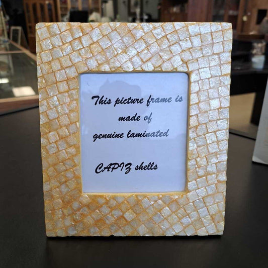 Yellow Laminated Capiz Shell Picture Frame