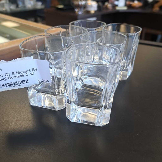 Set Of 6 Mozart By Luigi Bormioli 2 oz Glasses