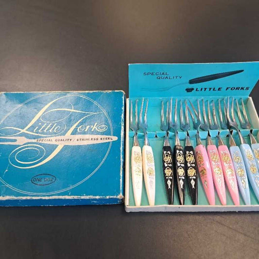 Vintage Set Of 11 Stainless Steel Little Forks