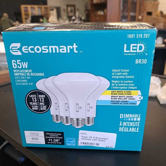 Pack Of 5 Ecosmart 65Watt LED Bulbs