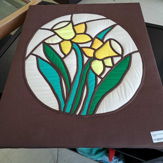Quilted Framed Daffodil Picture